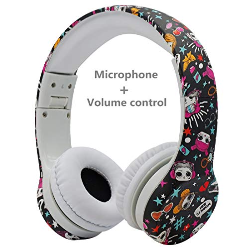 Auriculares para niños, volumen limitado Hisonic en la oreja plegables con conector Share Color Niñas