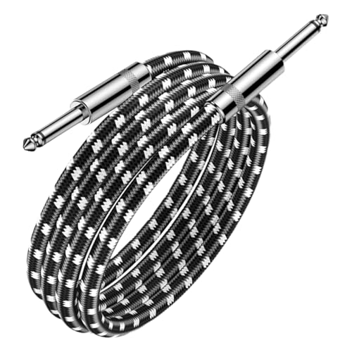 Cable de guitarra - adecuado para la compatibilidad con guitarras eléctricas | Cable de instrumento de 3 metros para guitarra eléctrica y BASSB | Línea larga con un enchufe recto para la b