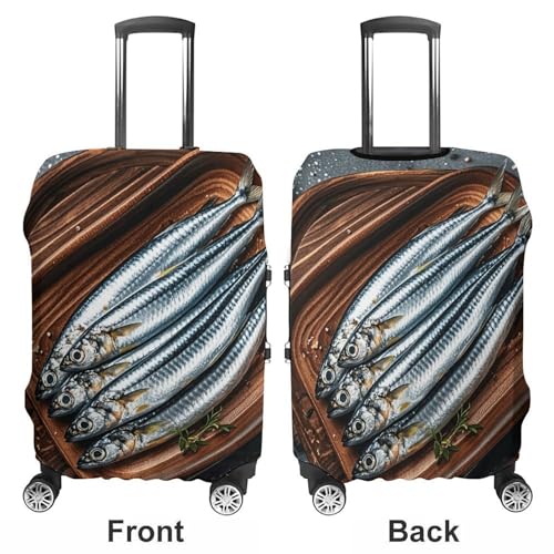 Sardines Elastic Luggage Cover Suitcase Protector for 19-32 Inch Suitcases | Universal Stretchable Travel Bag Cover | Anti-Scratch, Washable with Zipper Closure XL3