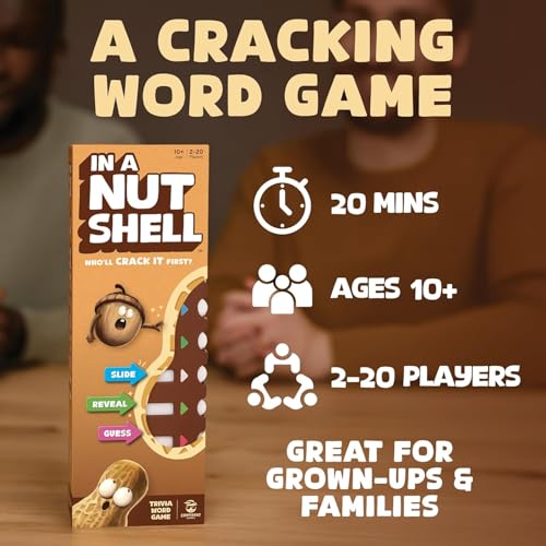 Image of Confident? in A Nutshell: Slide & Reveal Word Guessing Board Game with 450+ Questions - Fun Family Party Game for Kids & Adults, Ages 10+, 2-20 Players, 20 Minute Playtime (Pack of 6)