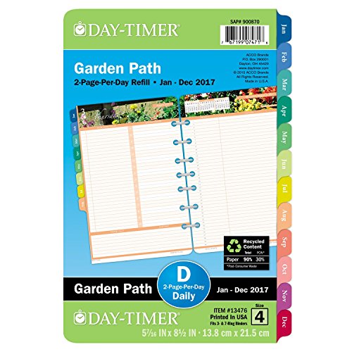 Day-Timer Daily Refill 2017, Two Page Per Day, Loose-Leaf, 5-1/2 x 8-1/2