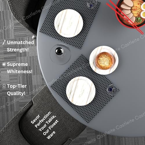 Image of Castleite Piccolo Melamine Plates Set of 6 - Break Resistant, Round Designer Plate for Eating or Serving in Home, Kitchen Use or Cafe, Stainless (Rosin Cream, Quarter Plate 6 Pcs)