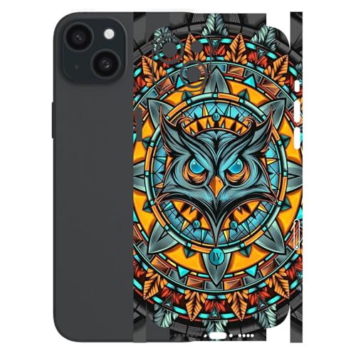 Image of AtOdds - Full Body Back Screen Guard Protector Film - Lamination Wrap Skin Sticker for iPhone 15 Plus | Scratchproof Matte Finish (Design - Night Owl)