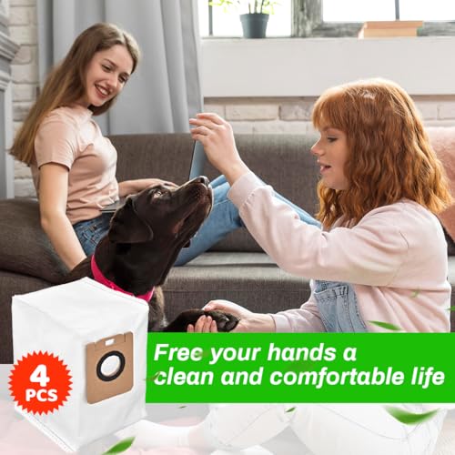 Image of HASTHIP 4Pcs Dustbins Replacement for Dreame D10s Plus Vacuum Cleaner Dust Bags Vacuuming Reuseable Dust Collection Bags for Hair, Dirt, and Debris.