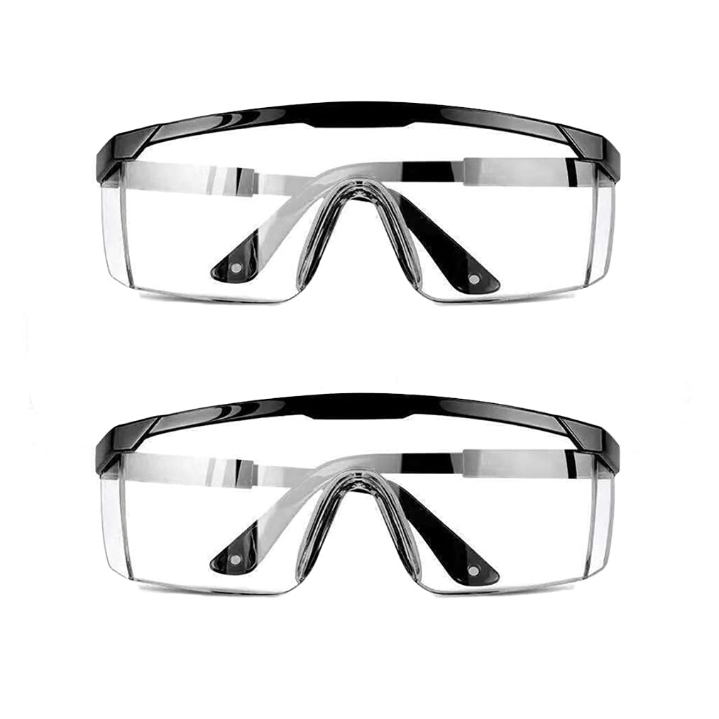Pack de 2 Gafas de Protección/ Gafas de Seguridad Contra el Polvo, manchas y agentes contaminantes/ Gafas de Protección/ Gafas de Seguridad Para Trabajo/ Gafas Para Carpintería (Negro 1)