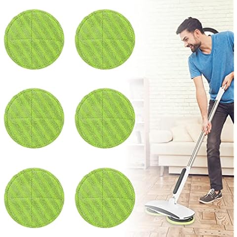 6 Stück Elektrische Ersatz Wischpads: Floating Mop Pads, Hurricane Floating Mop Pads, Elektrische Wisch Mopp Ersatz Reinigungs Pads 16cm Mikrofaser Pads Geeignet für Hurricane Floating Mop Cover