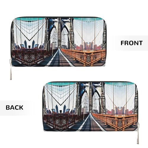 Brooklyn Bridge Print Casual Clutch Purse Hand Wallet for Women Capacity Wallet Stylish Travel-Friendly3
