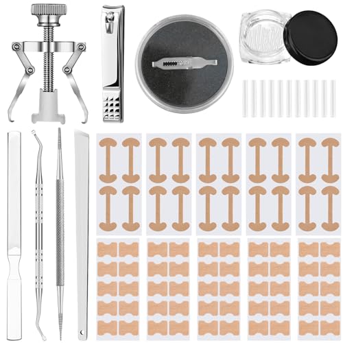 Dncvb Eingewachsene zehennägel Korrektur set Ingrown Toenail kit Nagelspange Fußnägel Zehennagel Korrektur Patch für Nagelpilz Fusspflege Nagelzange Set