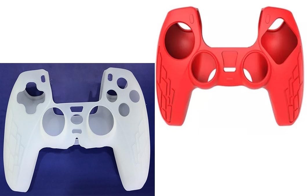 PSS 2pack PS5 Controller Silicone Cover Case Protective Non-Slip Skin Anti-Slip Soft Silicone Rubber Accessories Set Compatible for Playstation 5 Duelsense Controller (White V1/Red V2) (B0C8N7HK7V) Amazon Price History, Amazon Price Tracker