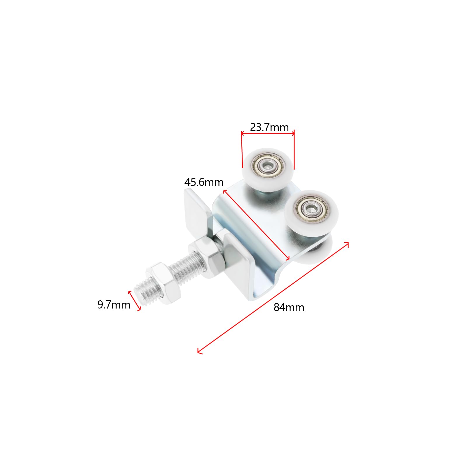 YINETTECH 2PCS Nylon Sliding Track Roller Device Stainless Steel Roller Carriage Kit with Bolts Nuts for Barn Doors Sliding Doors Kitchen Spaces - Image 4