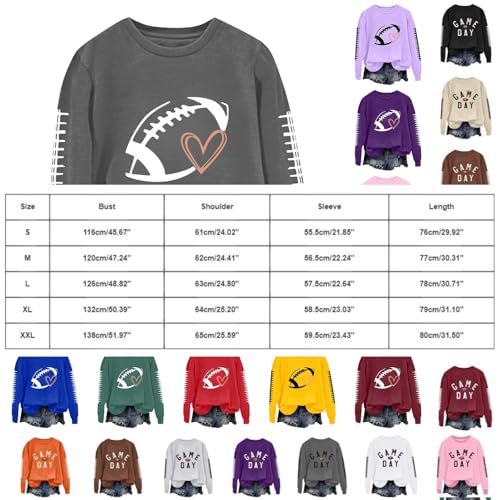 Football Sweatshirt For Women Graphic Print Sunday Casual Long Sleeve Crewneck 2025 Fall Pullover3