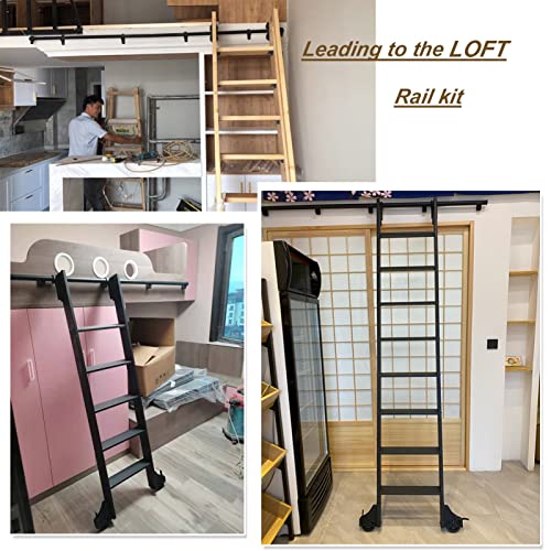 Sistema a scala retrattile – Kit binario scorrevole da 4,9 m con rullo per pavimento per un accesso sicuro e facile – ideale per casa, magazzino o loft