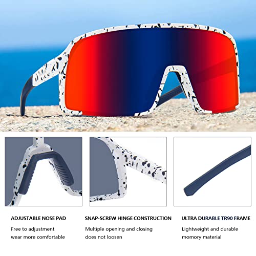 Image of MAXJULI Polarized Sunglasses for Men Women, Windproof Outdoor Sports Cycling Running UV400 Protection Sun Glasses 8121