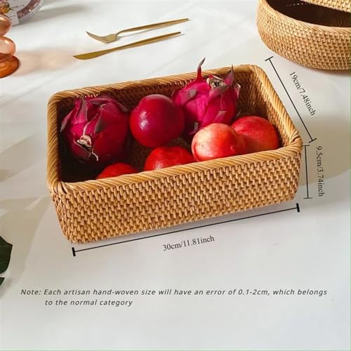 Frutero para cocina rectangular y cestas tejidas de mimbre para verduras 5