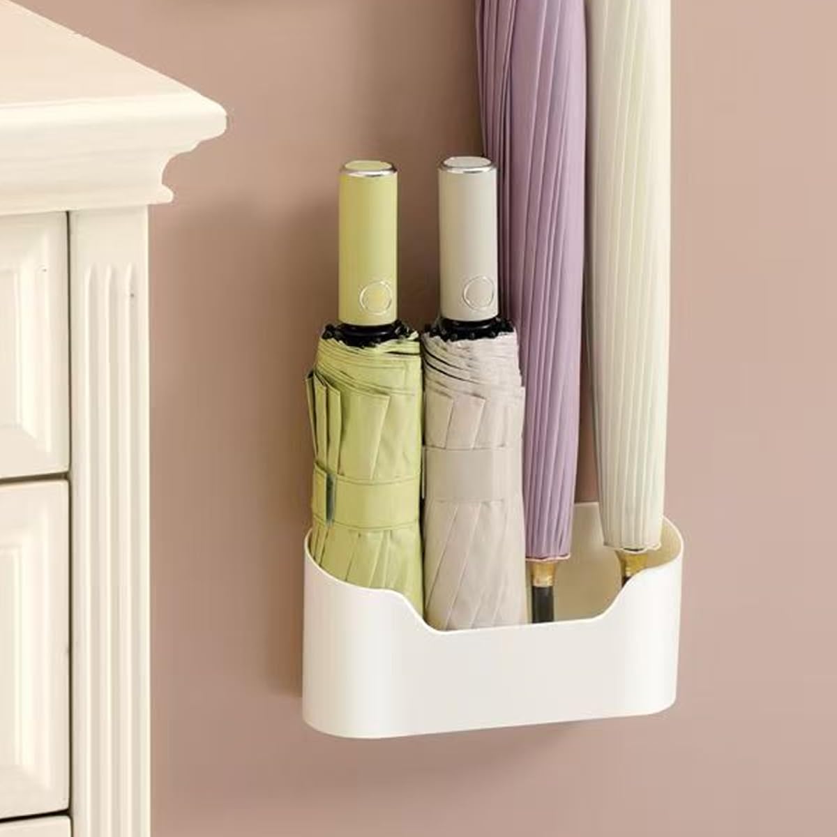 Riven 2 pezzi supporto da parete autoadesivo vassoio antigoccia acqua bianco bagno ingresso rack contenitore