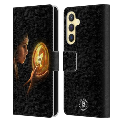 Carcasa Samsung Galaxy S23 FE 5G tipo libro funda de cuero Anne Stokes dragones