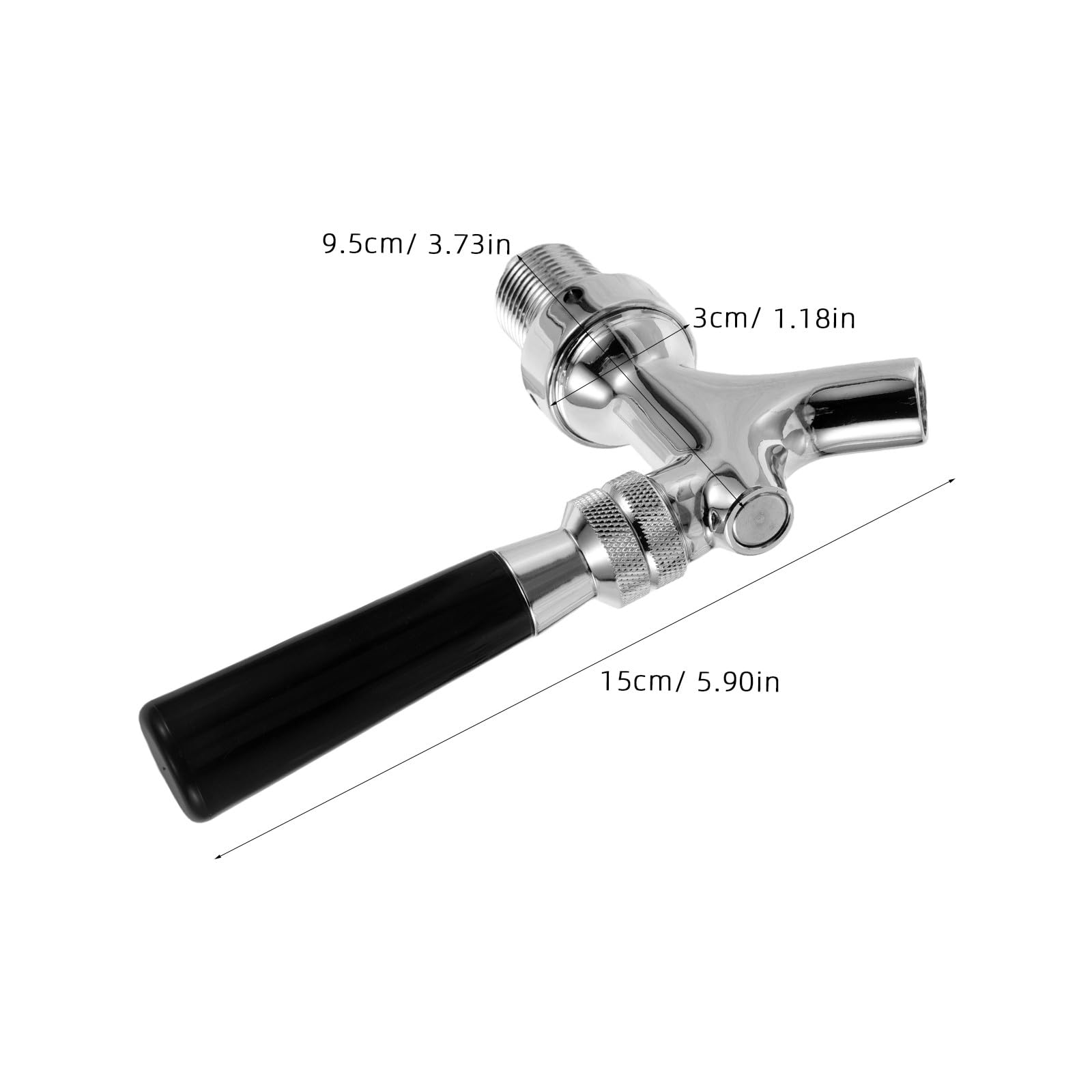 Angoily Grifo de cerveza para torre Kegerator: grifo de acero inoxidable para dispensador de bebidas - Repuesto para grifo de cerveza Pieza de repuesto para Kegerator