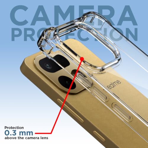 Image of Outlouders Back Cover for Realme 16 Pro Plus 5G Clear Transparent PC + TPU Bumper Case with Raised Edges for Shockproof Protection (Transparent)