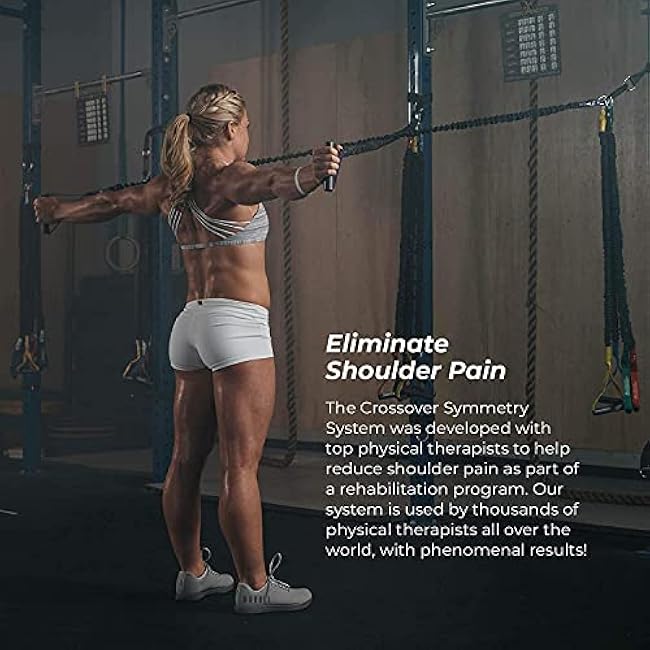 Crossover Cords - Shoulder Resistance/Exercise Bands - Perfect for Warmups, Arm Care, Rotator Cuff Exercise or Physical Rehab from Injury - One Set of 2 Cords - Crossover Symmetry