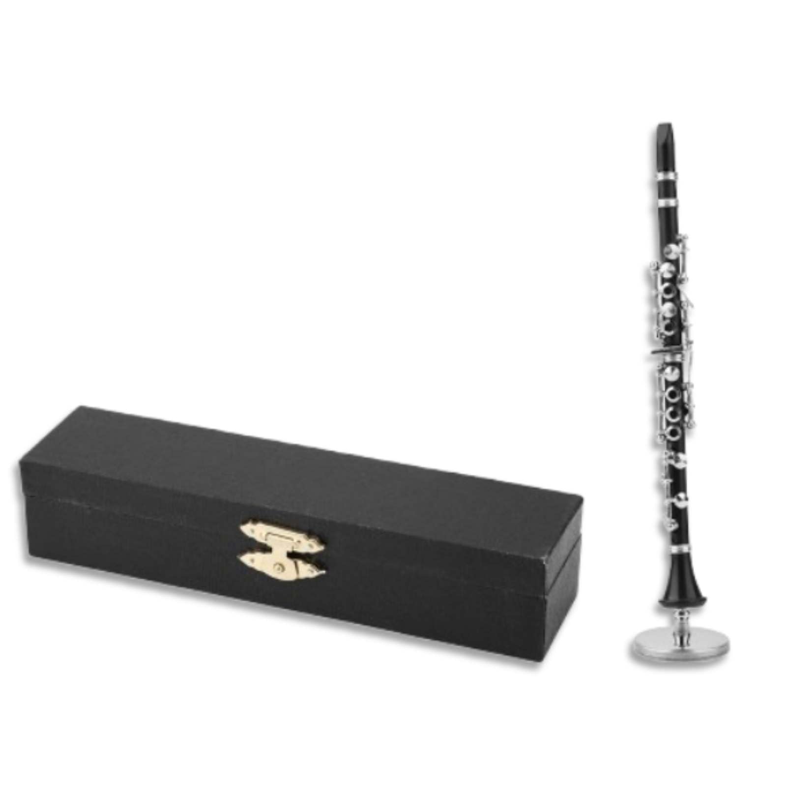 Mini Clarinetto in Miniatura con Supporto, Mini Strumento Musicale Ornamento Natalizio, Ornamento per la Casa (6,3)