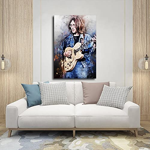 Poster sur toile motif guitariste légendaire John Lennon – Décoration murale – Pour salon, chambre à coucher – 30 x 45 cm - Les Beatles, Paul McCartney, John Lennon, RIngo Starr, George Harrison Poster sur toile motif guitariste légendaire John Lennon - Décoration murale - Pour salon, chambre à coucher - 30 x 45 cm – Image 6