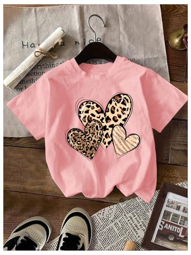 Image of RoseSeek Girl's Shirts 3 Packs Star Butterfly Graphic Tees Crew Neck Short Sleeve T Shirt Casual Tops