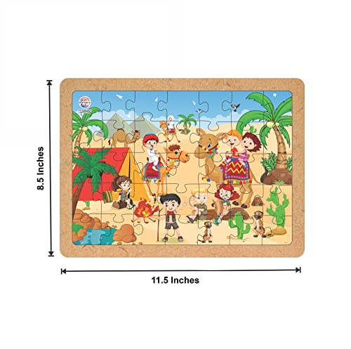 Image of Ratnas Wooden Floor Puzzle Desert 35 Pieces Jigsaw Puzzle Size 29.5 cm x 21.5 cm for Kids 3+ Years