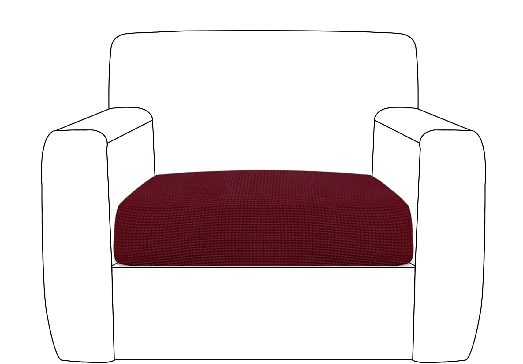 Stretch Sofa Seat Cushion Cover Sofa Couch Cushion Furniture Protector Sofa Slipcover with Elastic Bottom Spandex Jacquard Fabric Small Checks (Daliha, 1 Seater)