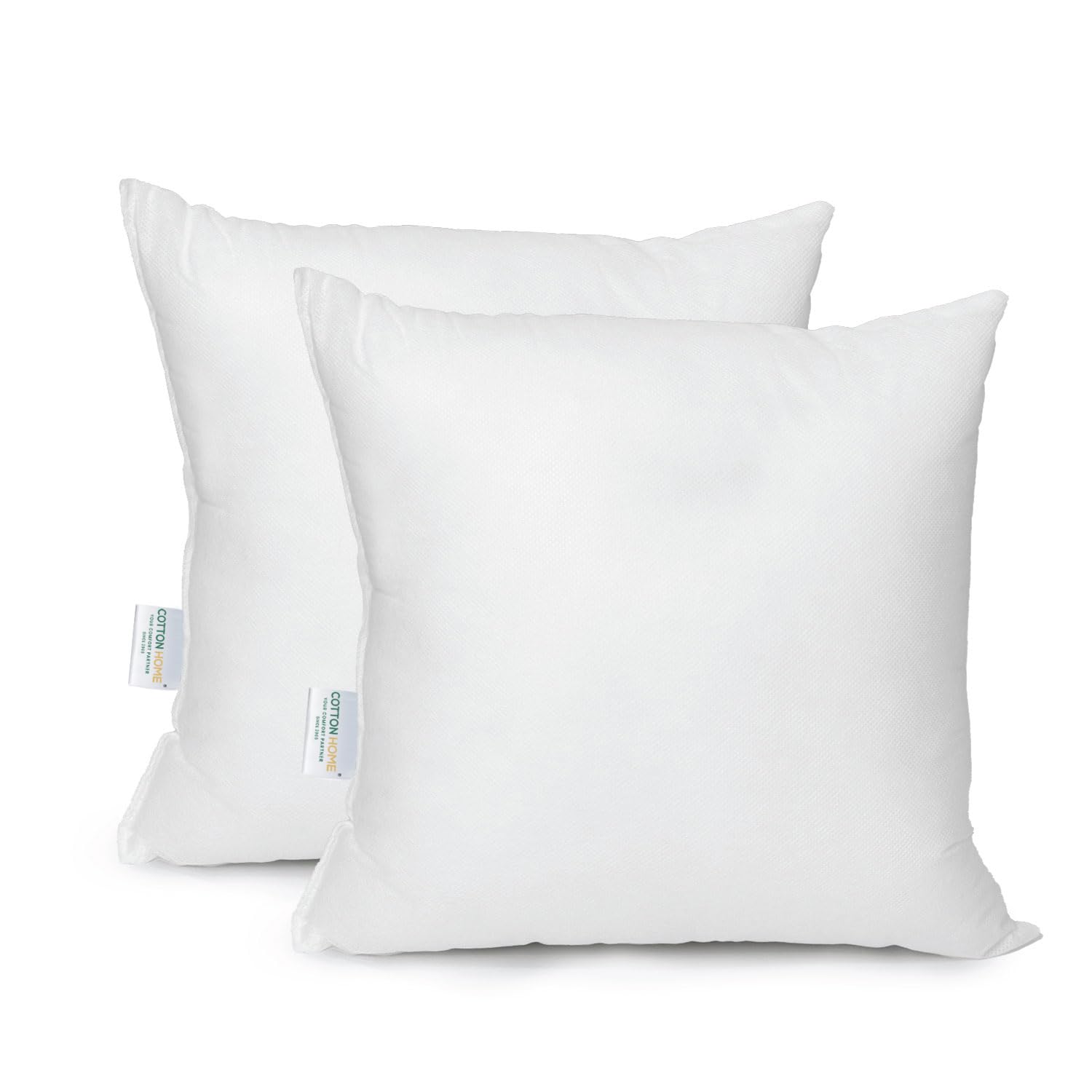Cotton Home Casual Bedding Throw Pillows Insert Cushion Filler Outer Cover Non Woven Hollowfiber Filling 275 gm Ultra Soft Fiber Size 30x30cm / 12x12inch Cushion Inserts Home Decor | White (Pack of 2)