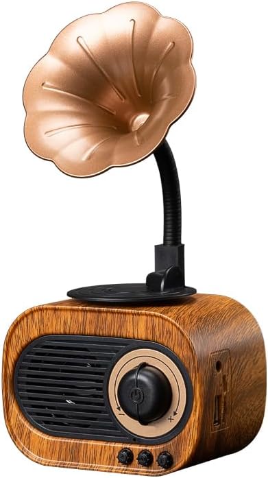 Altavoz Bluetooth retro, 4 en 1 multifuncional, altavoz Bluetooth de radio vintage, 5W, 7 horas de reproducción, blanco o negro