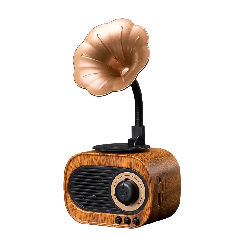 PUTEKER Retro Bluetooth Speaker, 4-in-1 Multifunctional, Vintage Radio Bluetooth Speaker, 5W, 7 Hours Playtime, Black or White