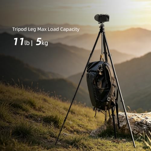 Image of 72 inch Travel Tripod for Camera and Phone, Lightweight Aluminum Tripod with Arca Ball Head, Phone Holder, Quick-Release Plate, Wireless Remote & Carry Bag for DSLR Smartphone Video Recording