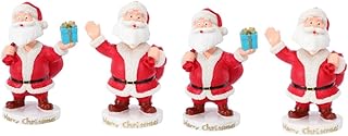 Abaodam 4 Pçs Enfeites De Carro De Natal Painel Balançar Cabeça Brinquedo Santa Bobblehead Santa Brinquedo Balançando Painel Dança Boneca Sob A Árvore De Natal Brinquedo Santa Dança