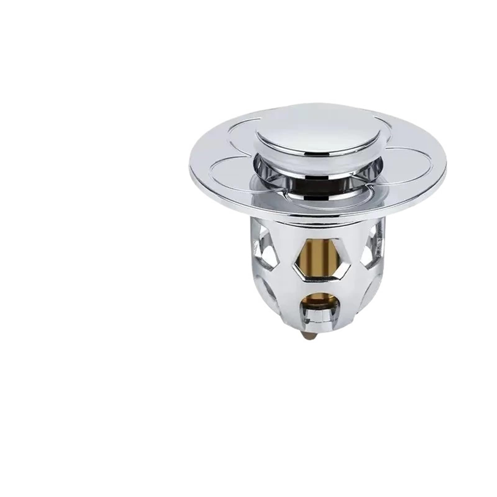 Rtbvghjik Silver-2Pcs Bathroom Sink Drains Stainless Steel Pop-Up Bounce Core Basin Drain Filter Hair Catcher Shower Strainer Bath Stopper Tools For Bathroom Sinks(Silver-2Pcs)