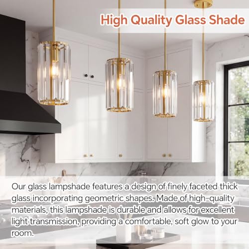 Image of Teenyyou 2 Pcs Crystal Pendant Light Shade, 1-5 /8 inch(1.65 inch) UNO-fitter, Tall