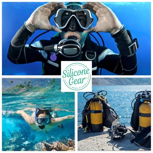 SILICONEGEAR Silicon Gear Detachable Snorkel Keeper - 100% Medical-Grade Silicone, Comfortable Fit, Compatible with Most Regulators (6Pack) (Yellow)