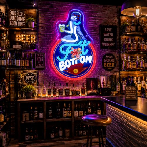 Image of Vintage Beer Neon Sign Retro Bar LED Neon Sign for Wall Decor, Dimmable Classic Fot Beer Sign for Man Cave Home Bar Pub Club Game Room Decoration, 5V USB Powered