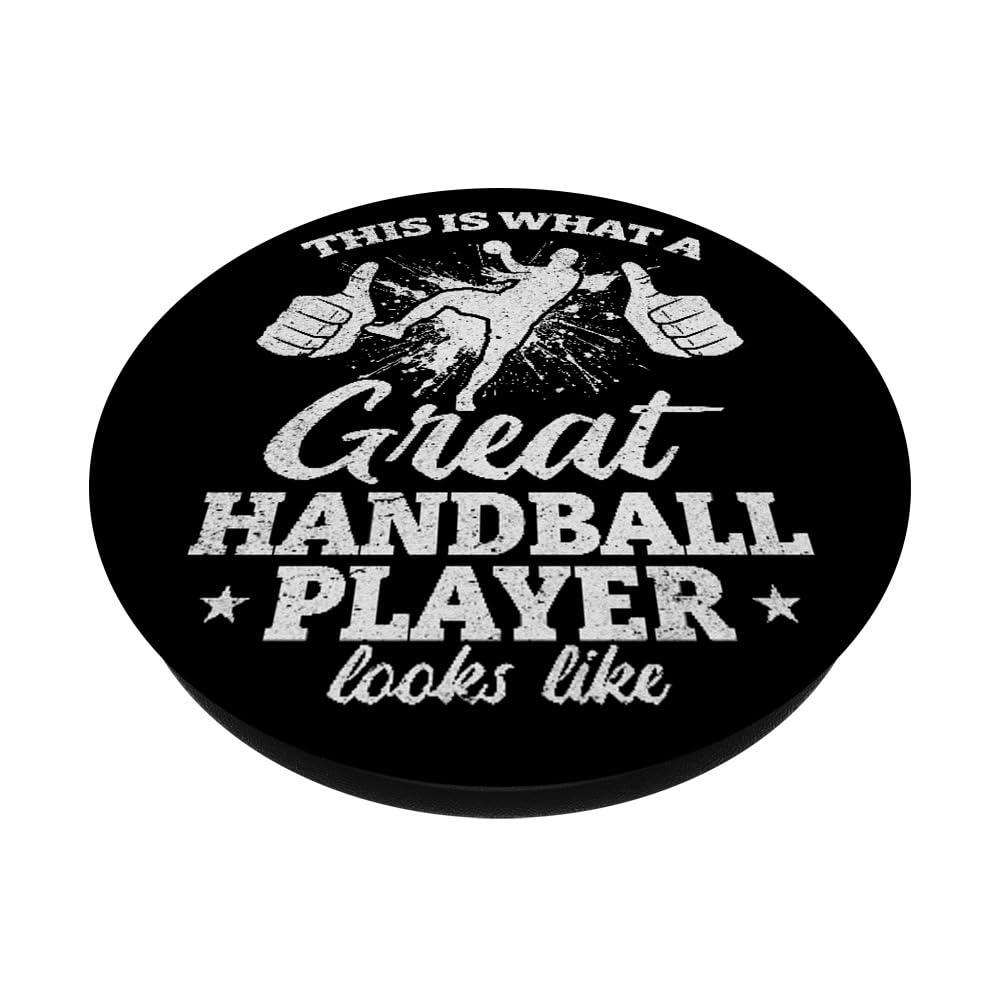 Handball - This is what a great Handball player looks like PopSockets Swappable PopGrip, Black - Image 2