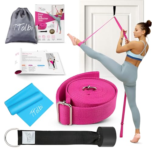 Stretching Strap with Door Anchor & Resistance Band – Leg Stretcher for Improving Flexibility & Splits – Ideal for Ballet, Dance, Cheer, Yoga & Gymnastics – Home Training Equipment for All Levels