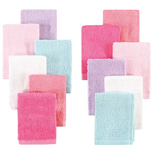 Image of Hudson Baby Unisex Baby Rayon from Bamboo Woven Washcloths 12pk, Pink Lilac, One Size