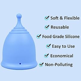SHORDY Menstrual Cups Set of 2(Small+Large) with Box Soft Menstrual Cup & Flexible Period Cups for Women Upto 12 Hours Eco-Friendly & Safer Tampons Discs Pads Alternative Copa Menstrual (Blue)