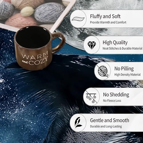 XCQHZYQ Kuscheldecke für Kinder Mond Sternenhimmel Eule 200x200 cm Decke Fleecedecke Sofadecke Kinderdecke, Superweiche Flanell Wohndecke Geschenke für Jungen Mädchen – Bild 7