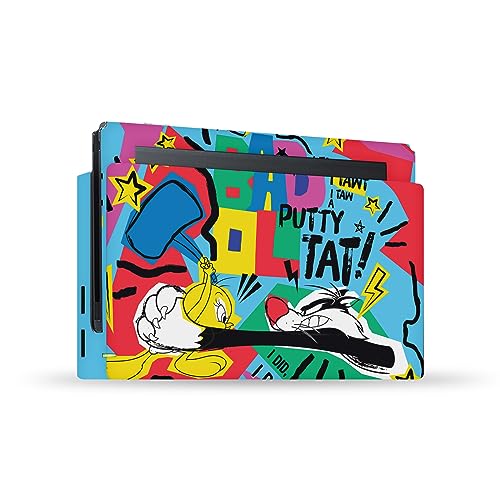 Autocollant Looney Tunes Nintendo Switch Titi et Grosminet skin vinyle pour console et dock