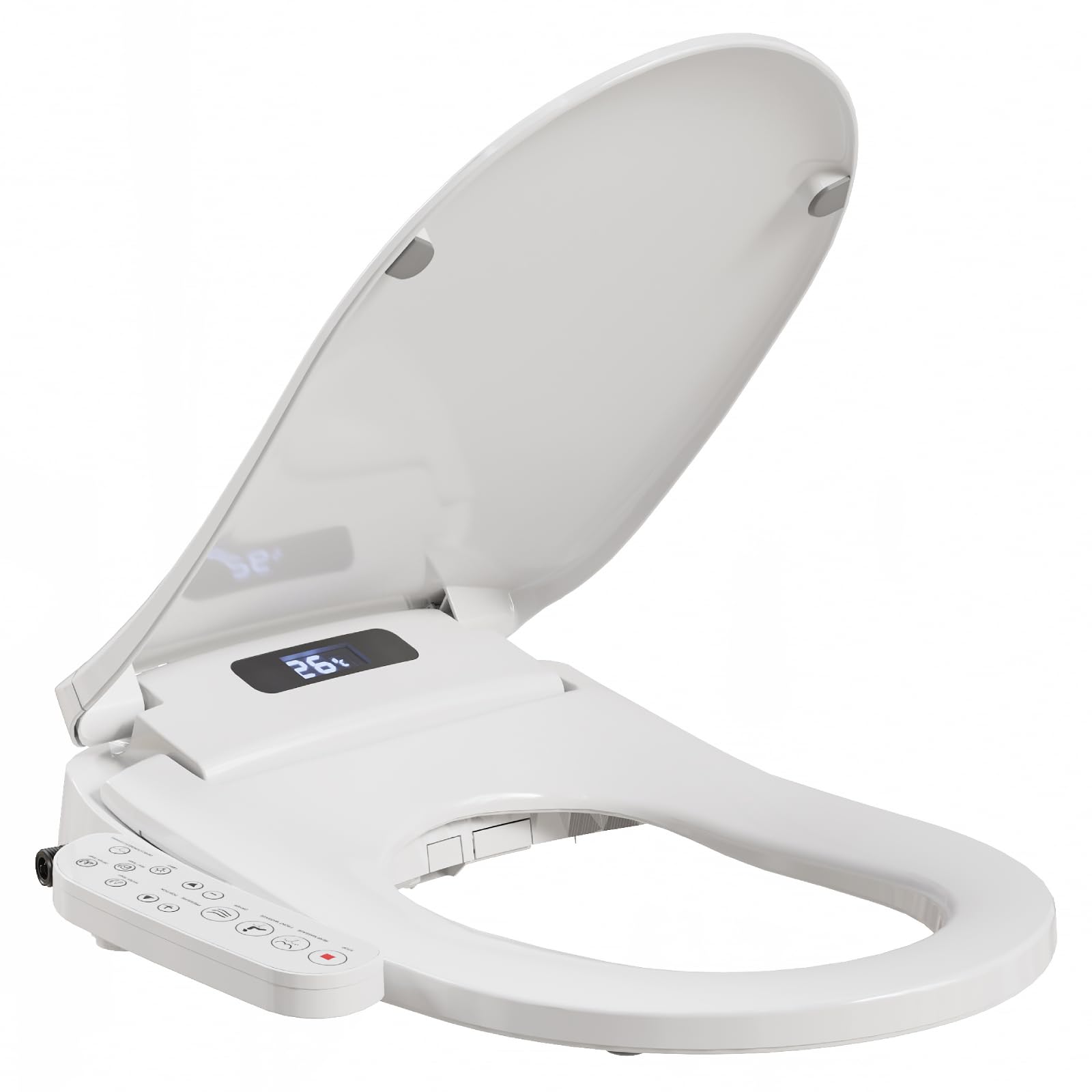 HOROW Asiento electrónico inteligente para bidé, asiento de inodoro con calefacción y control de temperatura, secadora integrada y luz nocturna, con filtro de agua, cierre suave y boquilla de