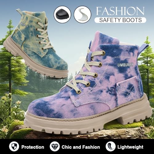 Image of Womens Steel Toe Boots Lightweight Comfortable Fashion Safety Boots Composite Toe Industrial Construction Work Shoes Men