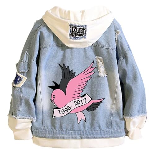 Image of KPOP Rapper Denim Jacket Jeans Love Printed Fashion Sport Hip Hop Hoodie