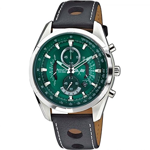Preisvergleich Produktbild Accurist MS785E Herren-Armbanduhr mit grünem Zifferblatt und Datumsanzeige