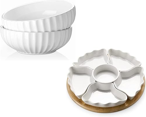 DOWAN Paquete de bandeja para servir aperitivo Lazy Susan de 12 pulgadas