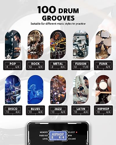 Image of STRICH Circle Loop Pedal Drum Machine for Electric Guitar, 2 in 1 Drum Stereo Looper Pedals, 100 Diverse Drum Patterns, 160 Mins Recording Time, USB for Audio Upload or Download, Footswitch Control