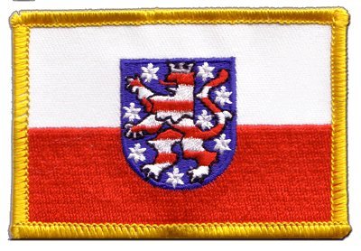 Flaggenfritze Flaggen Aufnäher Deutschland Thüringen Fahne Patch + gratis Aufkleber